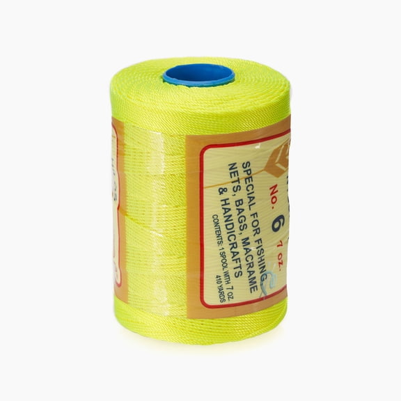 ESPIGA NO.6 - 100% Nylon Omega String Cord for Knitting and Crochet - 85 Neon Yellow