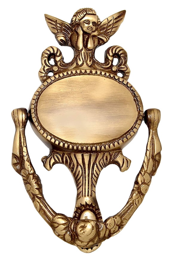 Guardian Angel Door Knocker - Gate Knocker - Door Accessories | Door Decor | Home Decor | Brass - 7.5" Inches