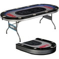 ESPN 10 Player Premium Foldable Poker Table, InLaid LED Lights, Gray
