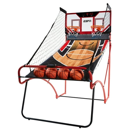 ESPN - EZ-Fold 2-Player Arcade Basketball Game (Poly Backboard & Premium Scorer) Easy to Assemble