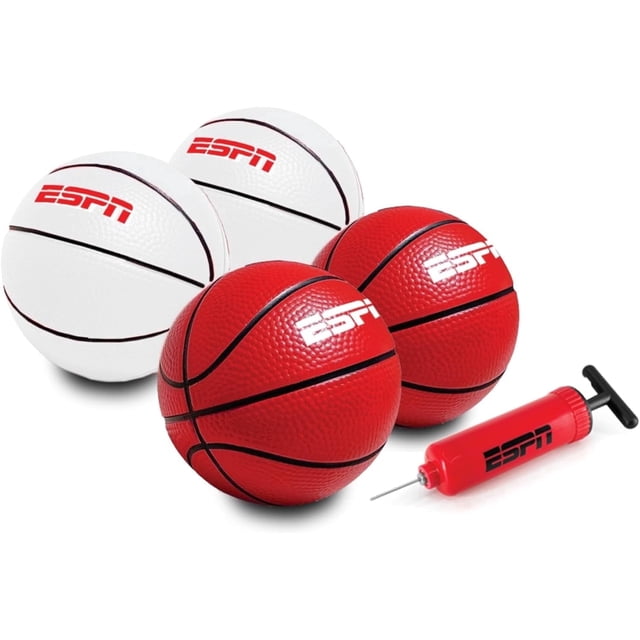 Mini Plan ESPN 5” Mini Basketball Set, 4 Mini Basketballs for Indoor Basketball ...