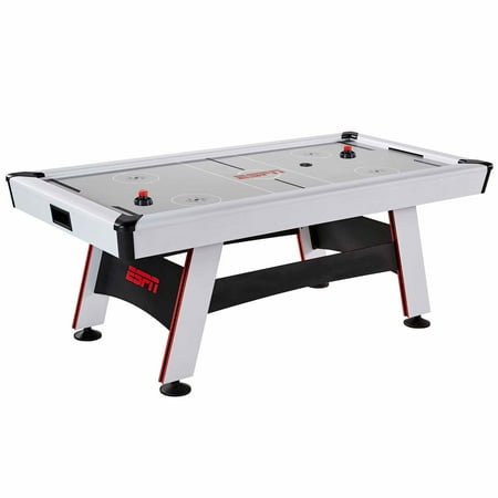 ESPN 84" Glacier Arcade Air Hockey Table with Electronic Scorer, White/Red, 84 inch x 42 inch x 32 inch