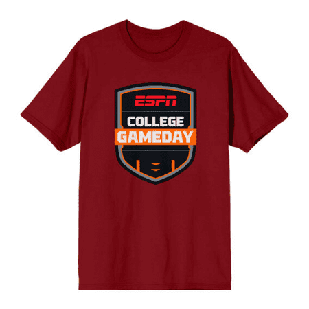 ESPN College Gameday Shield Logo Men's Short Sleeve Graphic Tee 100% Cotton Crew Neck Football Shirt-XXL