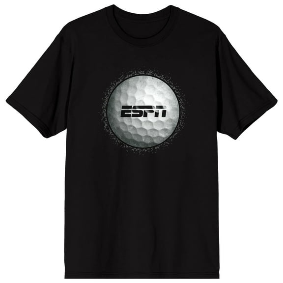ESPN Golf Ball With Logo Adult Black Crew Neck Short Sleeve T-shirt-3XL