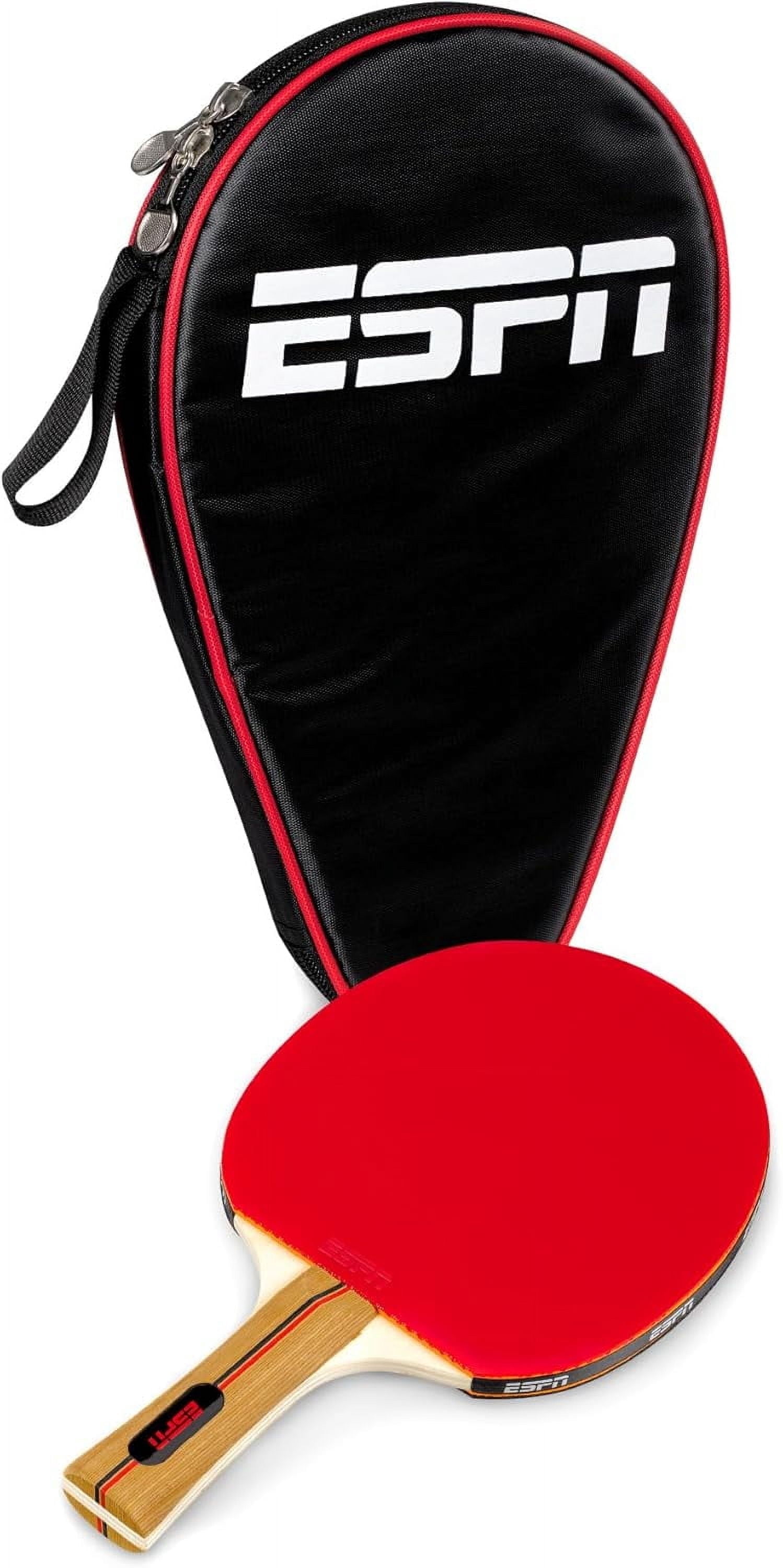 ESPN Ping Pong Paddle, High Performance 7-Ply Wood Blade Table Tennis Paddle with Travel Case