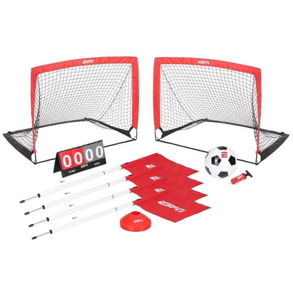 ESPN Soccer Stadium Experience Includes 2 Nets, Ball, and Youth Soccer Training Equipment (ES-SC620)