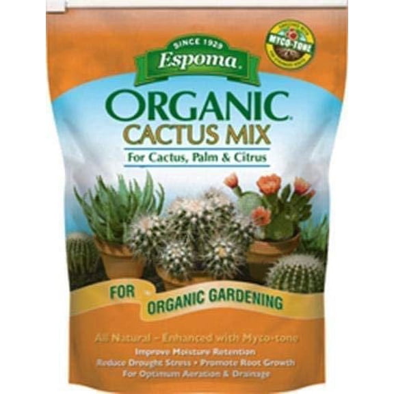 Espoma EOLF14 CA4 4-Quart Organic Cactus Mix Grass Plants, Natural