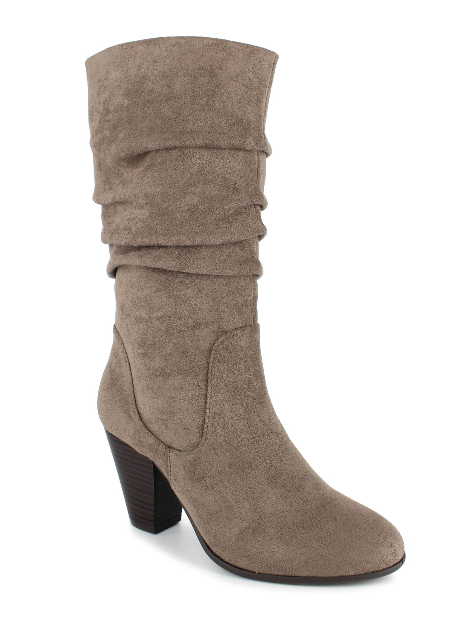 ruched heeled boots