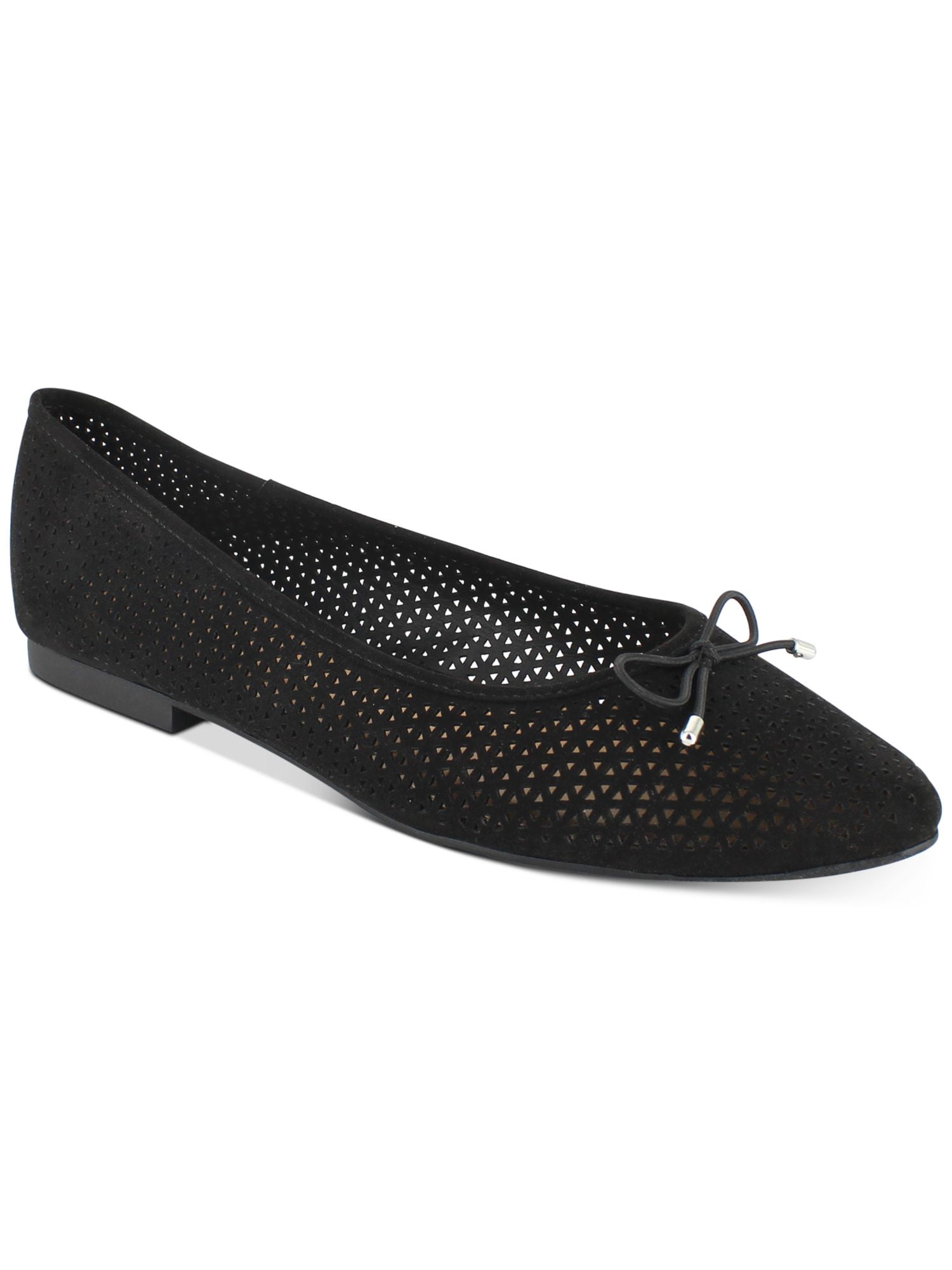 ESPRIT Womens Black Bow Accent Perforated Patti Pointed Toe Slip