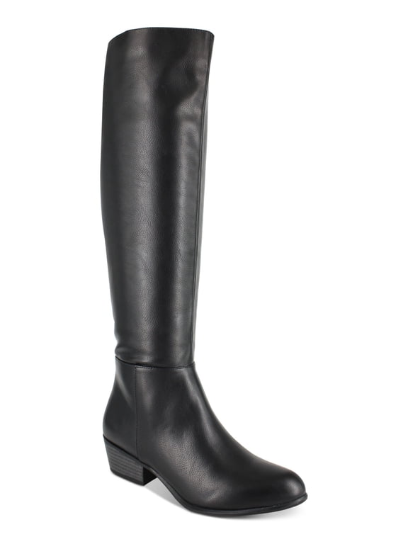 Womens Black Cushioned Slip Resistant Treasure Almond Toe Block Heel Zip-Up Heeled Boots 8
