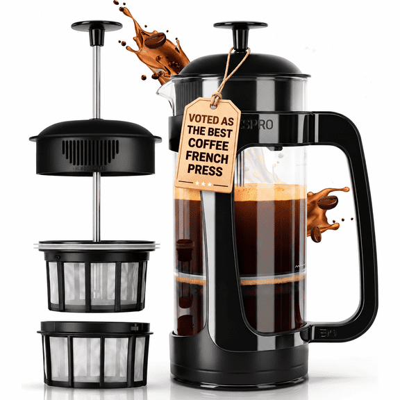ESPRO P3 French Press Coffee Maker, 18-oz, Black