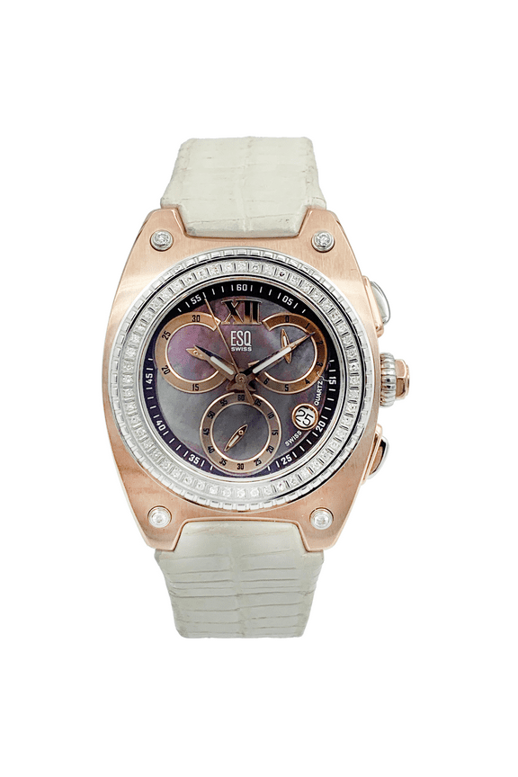 Movado Fusion Retrograde Gold Tone Steel MOP Dial Ladies Watch 07101300