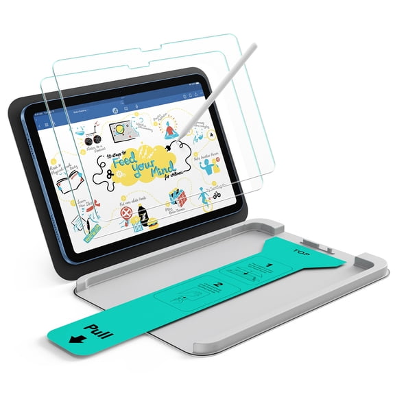 ESR Paper-Feel Screen Protector Compatible with iPad (A16) 11th/10th Gen(11/10.9 Inch, 2025/2022), 9H Matte Tempered Glass with UltraFit Tray, Anti-Glare, Write & Draw Like on Paper, 2 Pack