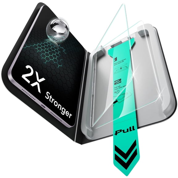 ESR 2-Pack Screen Protector Compatible with iPad mini 7th Gen (A17 Pro, 2024) & 6th Gen (2021), 9H Tempered Glass with UltraFit Tray, Scratch Resistant & HD Clarity, Bubble-Free & Pencil Support