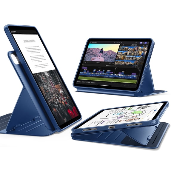 ESR Case Compatible with iPad Air 11" M4/M3/M2 (2026-2024) & Air 5th/4th Gen (2022-2020), Removable Magnetic Cover, 9-Angle Adjustable Stand, Blue