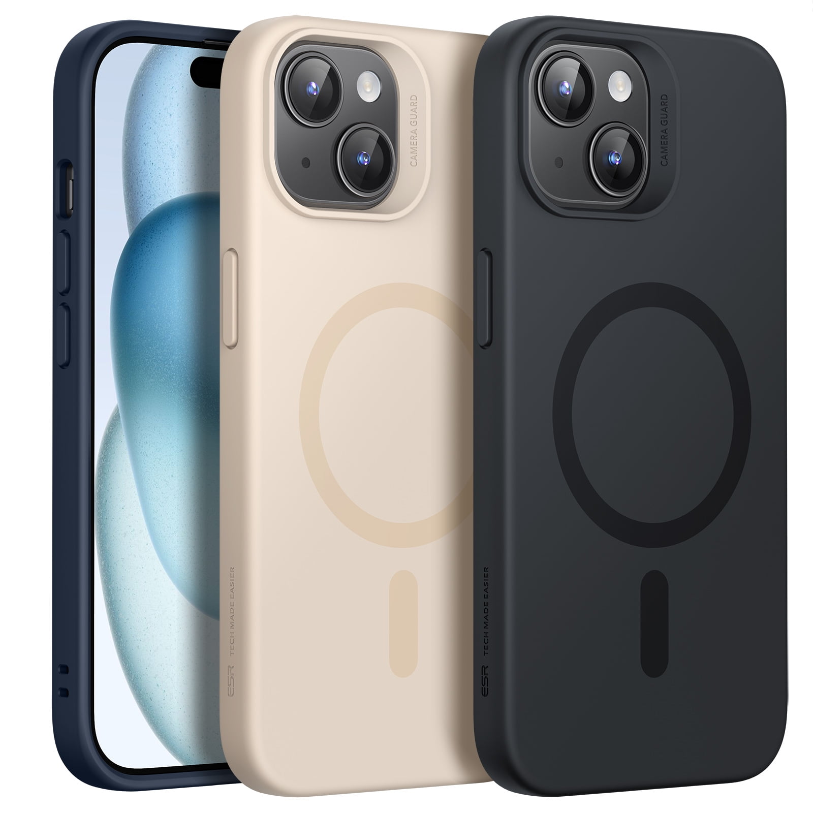 ESR Cloud Soft Case (HaloLock) Compatible with iPhone 15, Sleek and