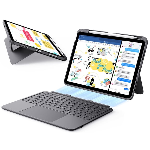 ESR Flex Keyboard Case Compatible with iPad Air 11" M4/M3/M2 (2026-2024) & Air 5th/4th Gen, Magnetic Detachable Keyboard, Larger Trackpad, Dark Gray