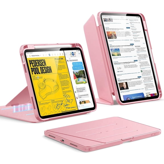 ESR Flip Series Case Compatible with iPad 11th Gen (A16, 2025) & 10th Gen (2022), Multi-Angle Vertical Stand, Ultra-Stable with Pencil Holder, Blue