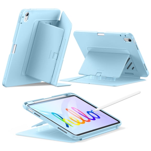 ESR Flip Series Case Compatible with iPad 11th Gen (A16, 2025) & 10th Gen (2022), Multi-Angle Vertical Stand, Ultra-Stable with Pencil Holder, Blue