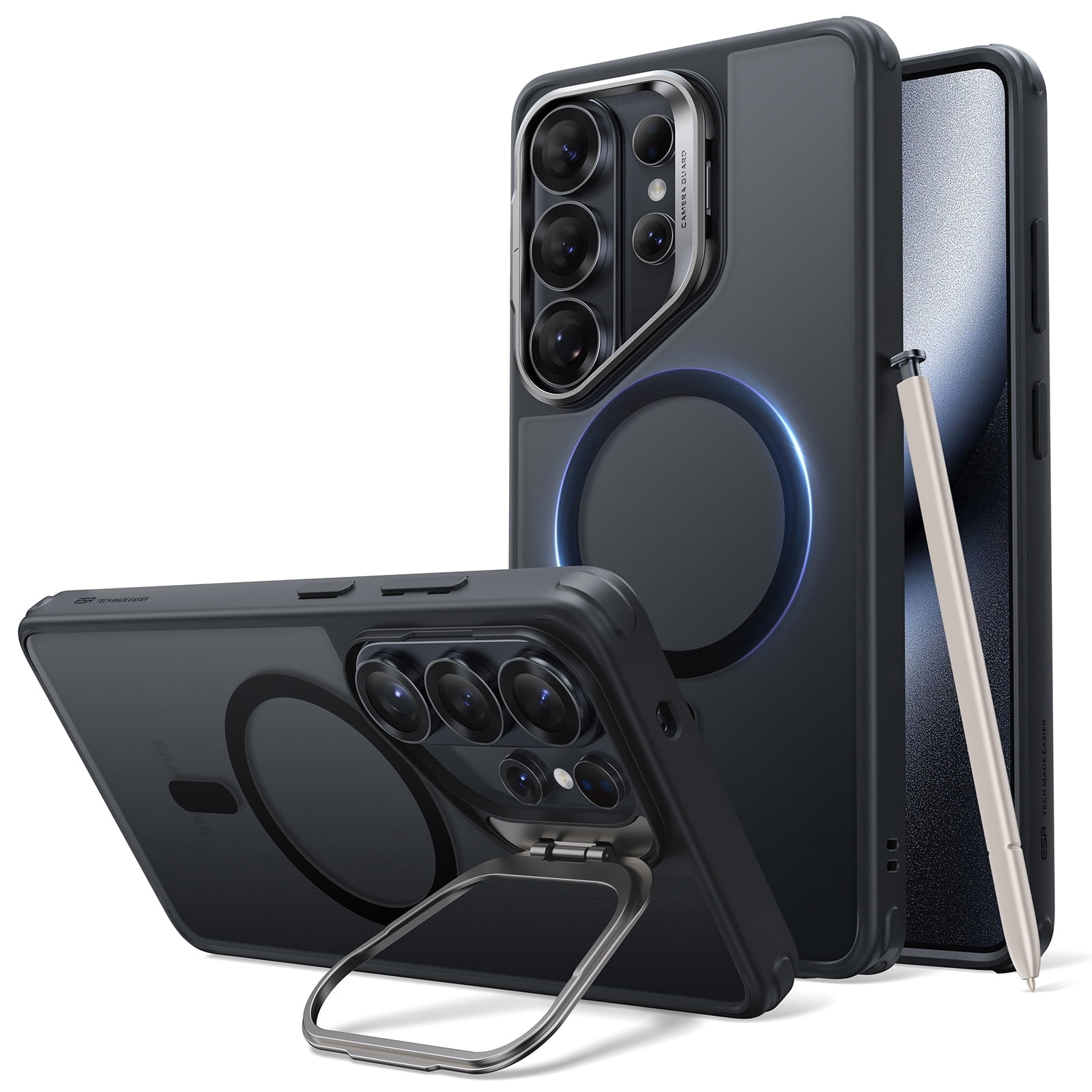 ESR Magnetic Case with Stash Stand Compatible with Samsung Galaxy S26 Ultra, Military-Grade Protection & MagSafe Compatible, Scratch-Resistant, Frosted Black