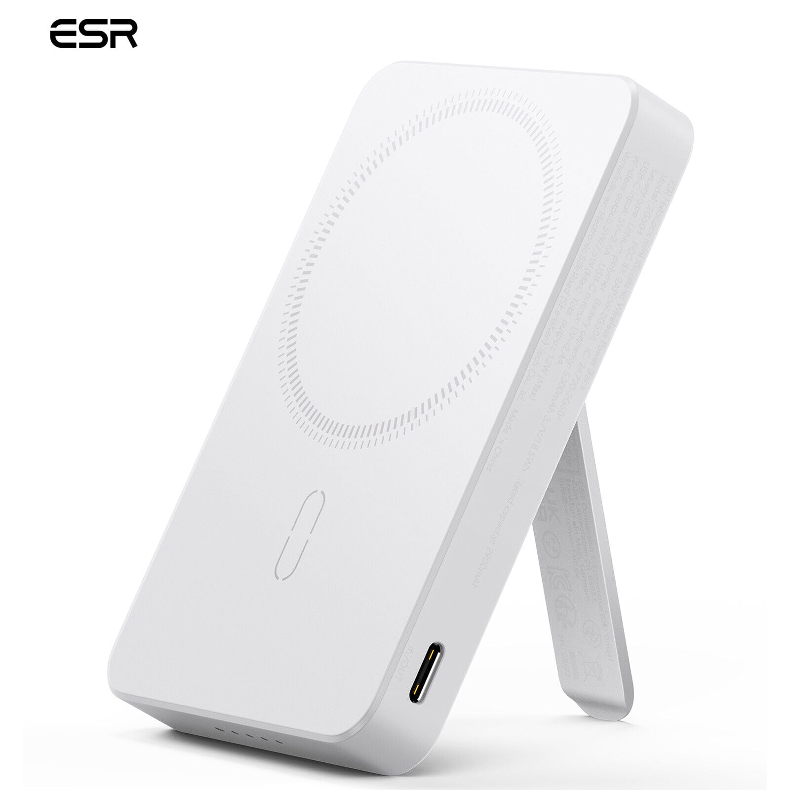 ESR Cargador portátil para iPhone, batería MagSafe de 10,000 mAh delgada  con cable USB-C, banco de energía inalámbrico Magsafe para iPhone 15/15