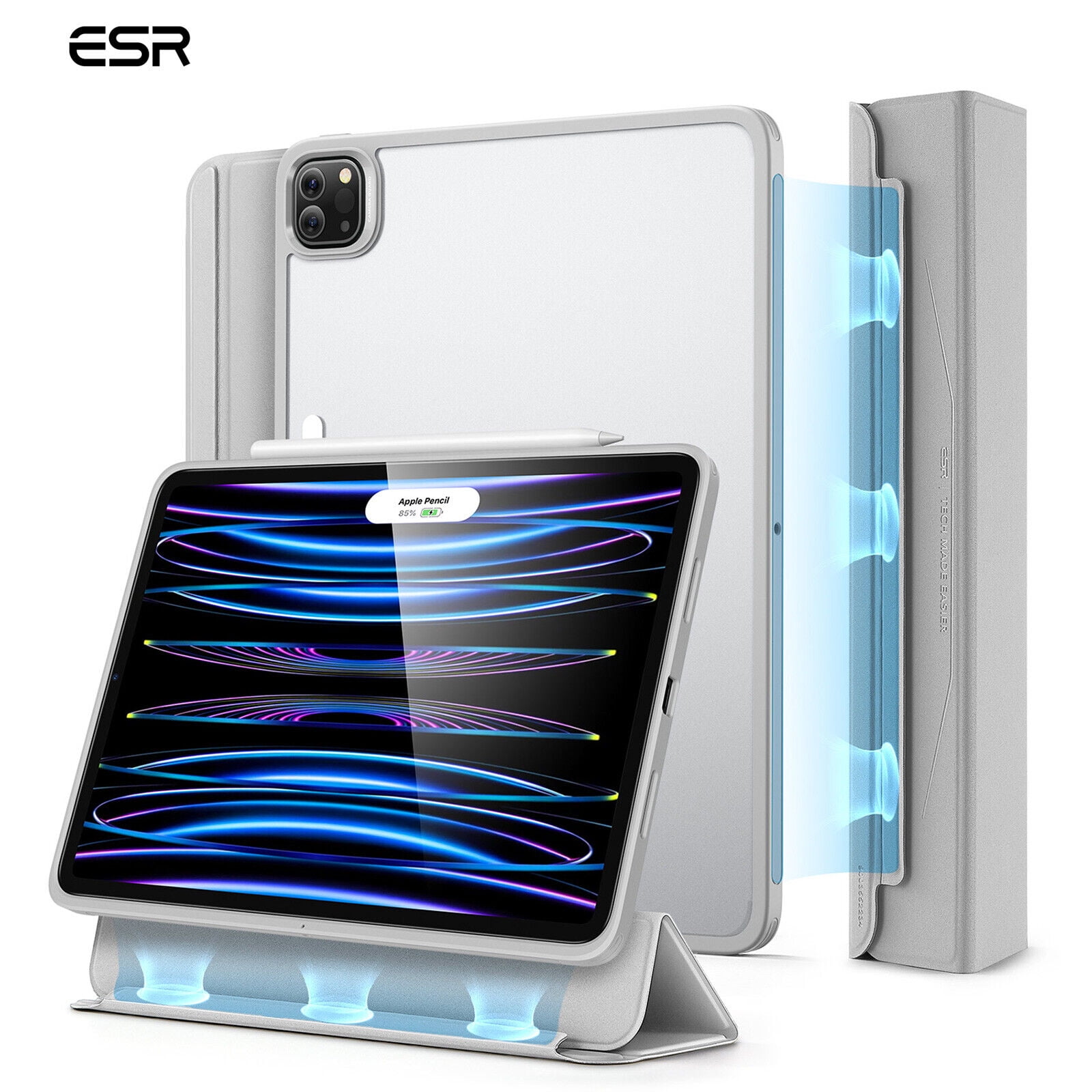 ESR for iPad 10th Generation Case (2022), iPad 10.9 Inch Case with  Detachable Magnetic Cover, Smart Trifold Stand with Hard Shell Back, Slim  and