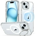 thumbnail image 1 of ESR MagSafe Bumper Cell Phone Case with Stash Stand for iPhone 15 Plus, Clear, 1 of 8