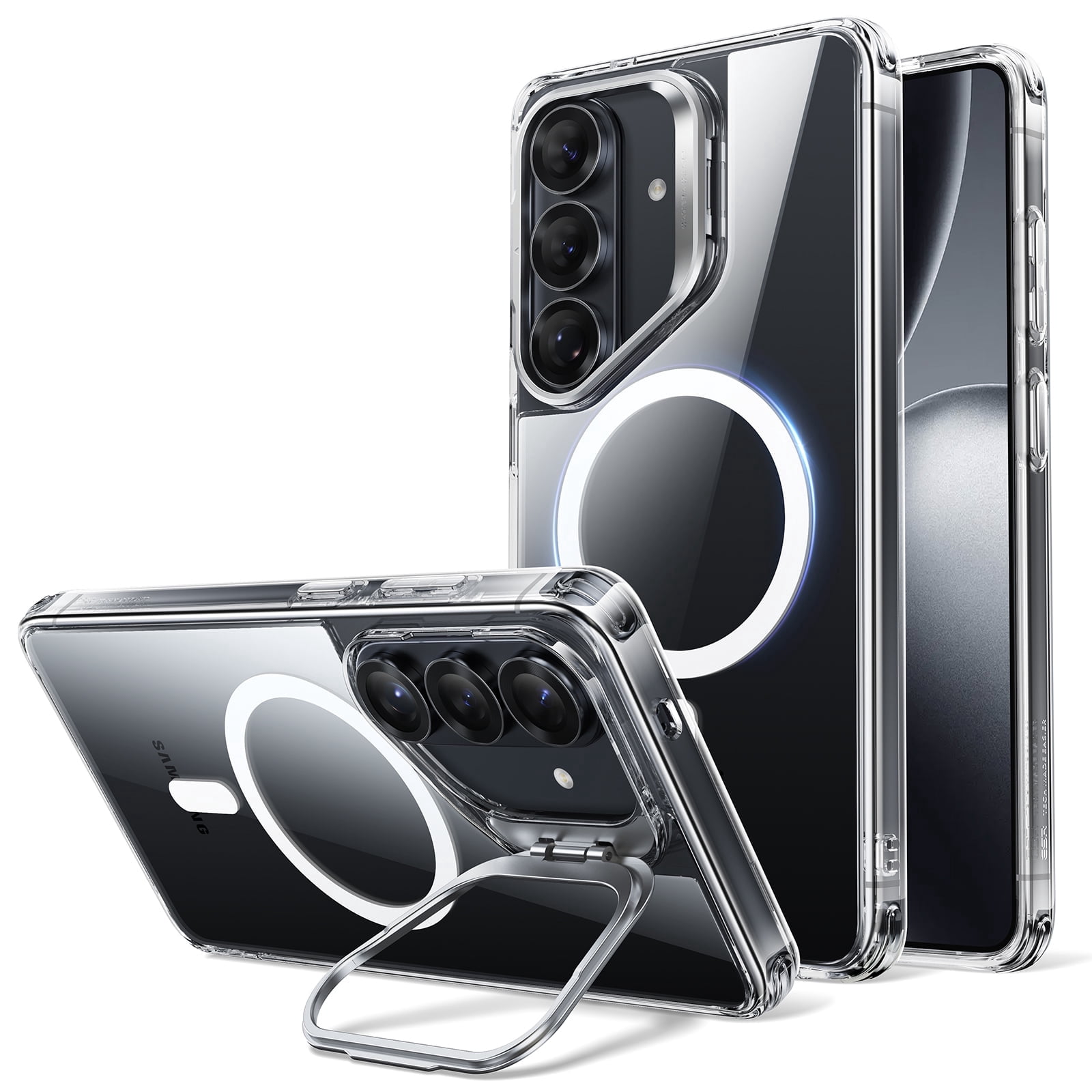 ESR Magnetic Case with Stash Stand Compatible with Samsung Galaxy S26 Ultra, Military-Grade Protection & MagSafe Compatible, Scratch-Resistant, Clear