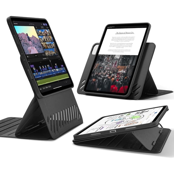 ESR Case Compatible with iPad Pro 11 Inch 4th/3rd/2nd/1st Gen (2022/2021/2020/2018), Removable Magnetic Cover with Adjustable Stand, 9 Angles & Raised Display View, Black