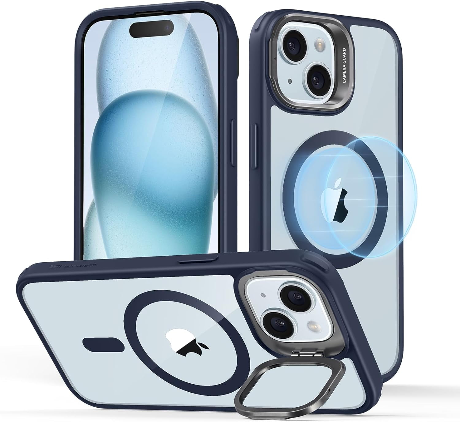 ESR Military Grade Protection Bumper Cell Phone Case for Apple iPhone 15, Blue