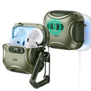 ESR Protection Case Compatible with AirPods 4 Generation (2024) (USB-C), Drop-Proof Lock & Easy Open, Cyber Series, Green