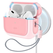 ESR Drop Protection Case Compatible with AirPods Pro 2nd & 1st Gen (2023/2022/2019), MagSafe Ready with Lanyard, Pink