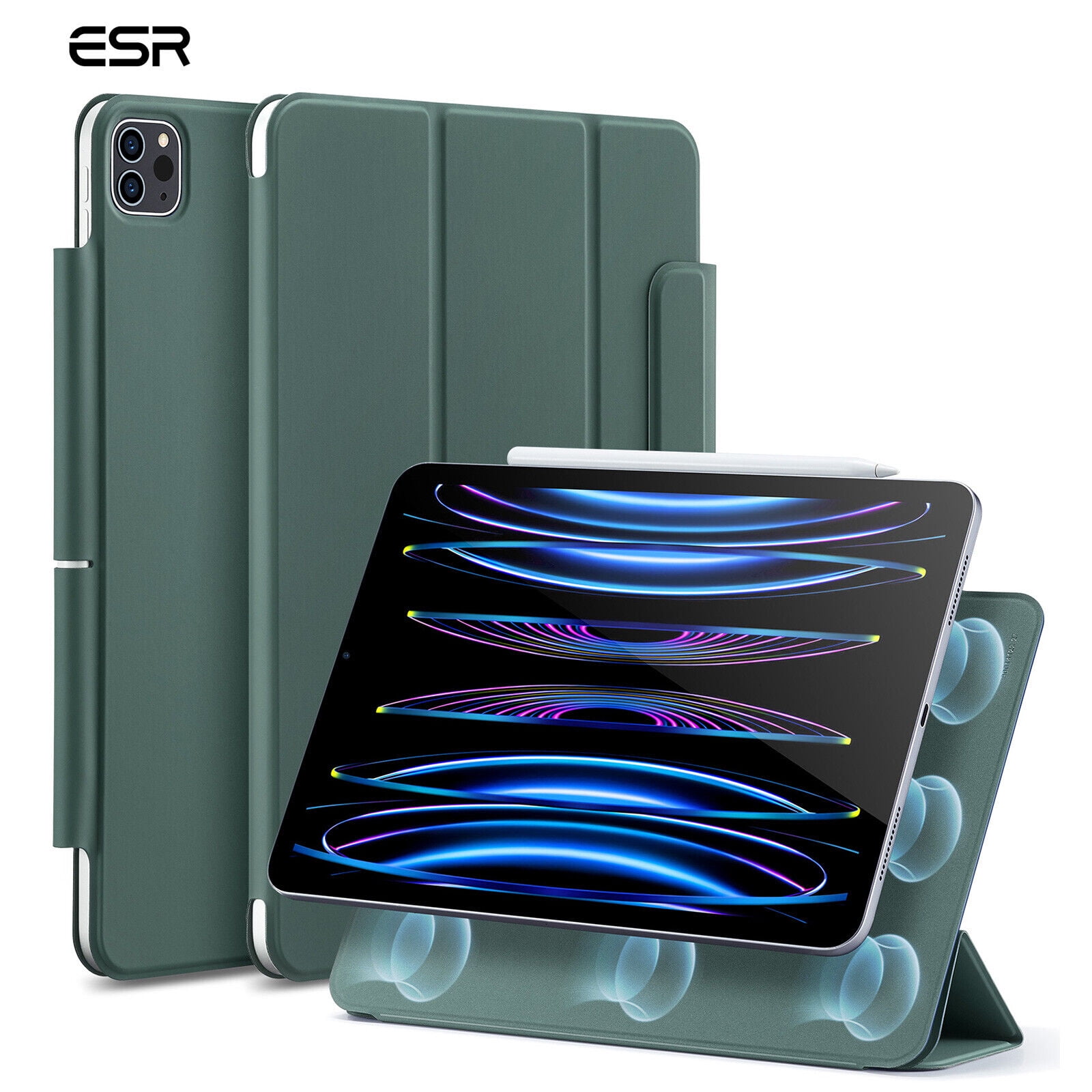 ESR Rebound Magnetic Case Compatible with iPad Pro 11 Inch (2022/2021/2020,  4th/3rd/2nd Generation), Magnetic Attachment, Two-Way Stand, Pencil 2