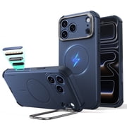 ESR Rugged Case with Stand Compatible with iPhone 18 Pro Max, 23ft Military-Grade Drop Protection & Camera Control, Shock-Absorbing Cover, Cyber Series, Navy Blue