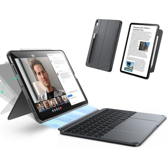 ESR Shift Keyboard Case Compatible with iPad Air 11" M4/M3/M2 (2026-2024) & Air 5th/4th Gen, Magnetic Detachable Keyboard, Portrait/Landscape Modes, Click-Anywhere Trackpad, Dark Gray