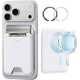 thumbnail image 1 of ESR Slim Magnetic Wallet Compatible with iPhone 12-17 Series & Select Samsung, 5-Card RFID-Blocking Holder with Magnetic Sticker, White, 1 of 10