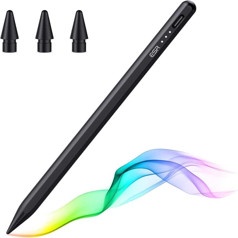 ESR Stylus Pen for iPad with Tilt Sensitivity, iPad Stylus Pencil for Apple  iPad 10/9/8/7/6, iPad Pro 11, iPad Pro 12.9, iPad Mini 6/5, and iPad Air  5/4/3, Palm Rejection, Magnetic Attachment, Black 