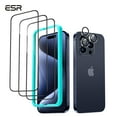 thumbnail image 1 of ESR Tempered-Glass Screen Protector Set, Compatible with iPhone 15 Pro Max, 3  Screen Films and 1  Lens Films, 1 of 9