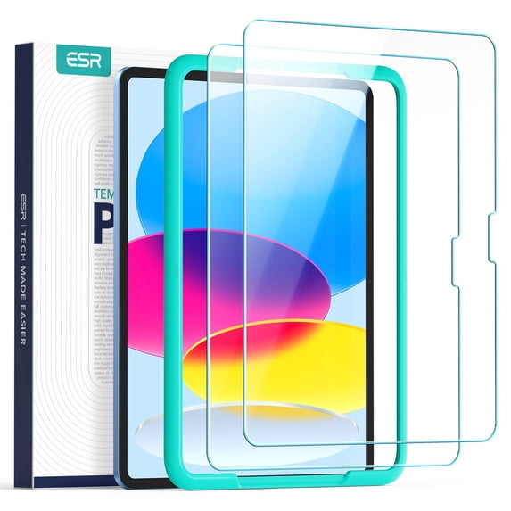 ESR 2-Pack Screen Protector Compatible with iPad A16 11th/10th Gen (11 Inch/10.9, 2025/2022), 9H Tempered Glass with Alignment Frame, Anti-Scratch & HD Clarity, Bubble-Free & Pencil Support