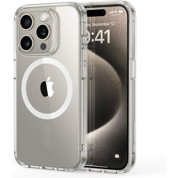 ESR for iPhone 15 Pro Max Case, Compatible with MagSafe, Shockproof Military-Grade Protection, Scratch-Resistant Back, Magnetic Phone Case for iPhone 15 Pro Max, Classic Hybrid Case, Clear