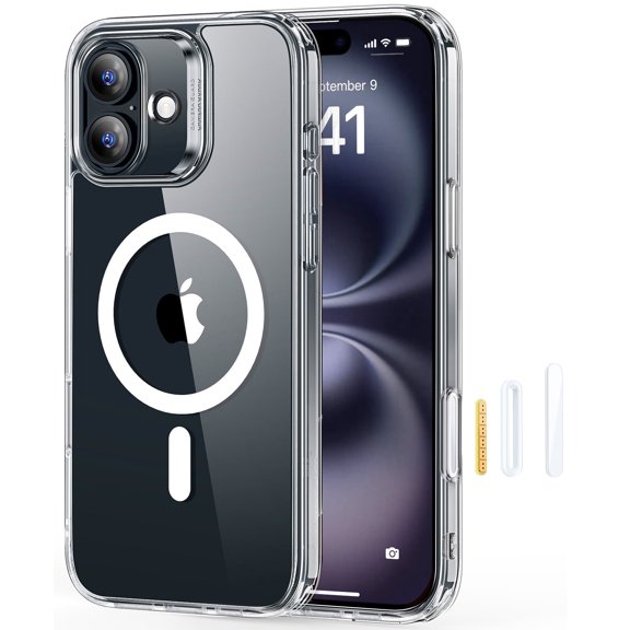 ESR for iPhone 16 Plus Case, Magnetic Phone Case for iPhone 16 Plus, Compatible with MagSafe, Camera Control, Shockproof Military-Grade Protection, Clear