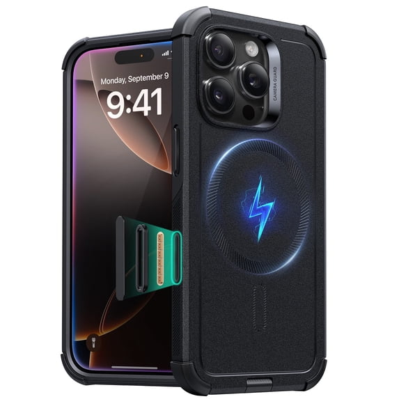 ESR Case Compatible with iPhone 16 Pro, 7X Military-Grade Drop Protection with Camera Control Button, MagSafe Compatible Shock-Absorbing Rugged Cover, Black