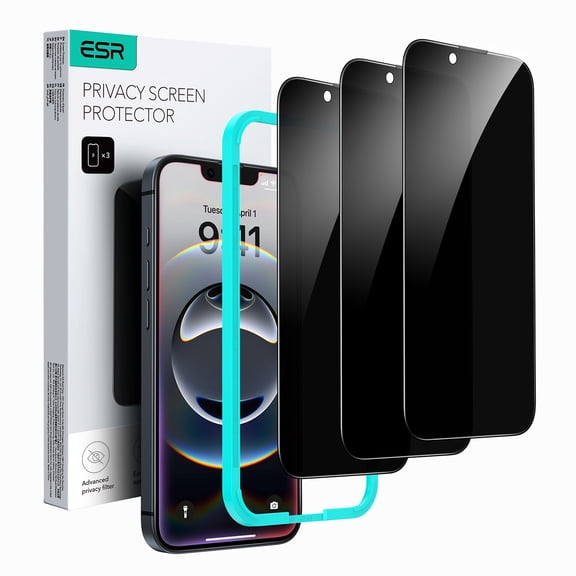 ESR Privacy Screen Protector Compatible with iPhone 17e/16e/14/13/13 Pro, Anti-spy Tempered-Glass Privacy Screen Protector with Easy Installation Tool, 3 Pack
