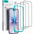 thumbnail image 1 of ESR Screen Protector Compatible with iPhone 17/16 Pro, 9H Hardness & Military Grade Shatterproof, Full Coverage Tempered Glass Film with Easy Installation Tool, 3 pack, 1 of 7