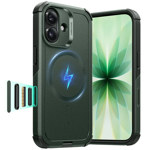 ESR iPhone 17 Case with Camera Control Button, 7X Military-Grade Protection & MagSafe Compatible, Shock-Absorbing Rugged Cover, Olive Green