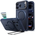 thumbnail image 1 of ESR Magnetic Case with Stash Stand Compatible with iPhone 17 Pro, Military-Grade Drop Protection & Camera Control Cover, MagSafe Compatible Scratch-Resistant, Frosted Blue, 1 of 9