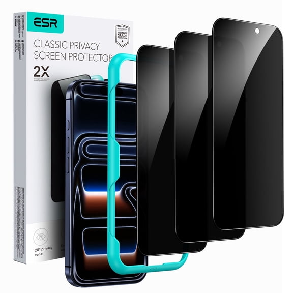 ESR Privacy Screen Protector Compatible with iPhone 17 Pro Max, Anti-spy Tempered-Glass Privacy Screen Protector with Easy Installation Tool, 3 Pack