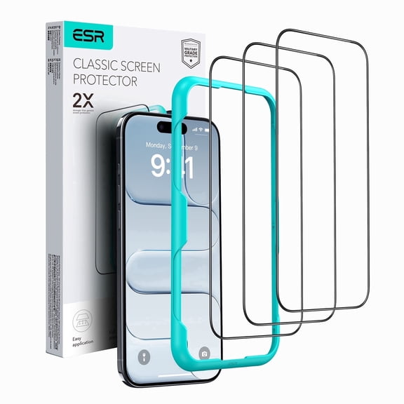 ESR Screen Protector Compatible with iPhone Air, 9H Tempered Glass, Military-Grade Shatterproof, HD Clear, 3-Pack
