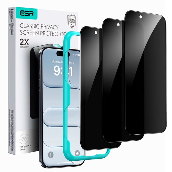 ESR Privacy Screen Protector Compatible with iPhone Air, Anti-spy Tempered-Glass Privacy Screen Protector with Easy Installation Tool, 3 Pack