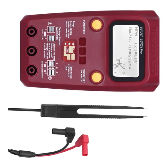 ESR02 Electrolytic Transistor Tester With LCD Display 1000uF Capacitance Measurement For Engineers And Hobbyists